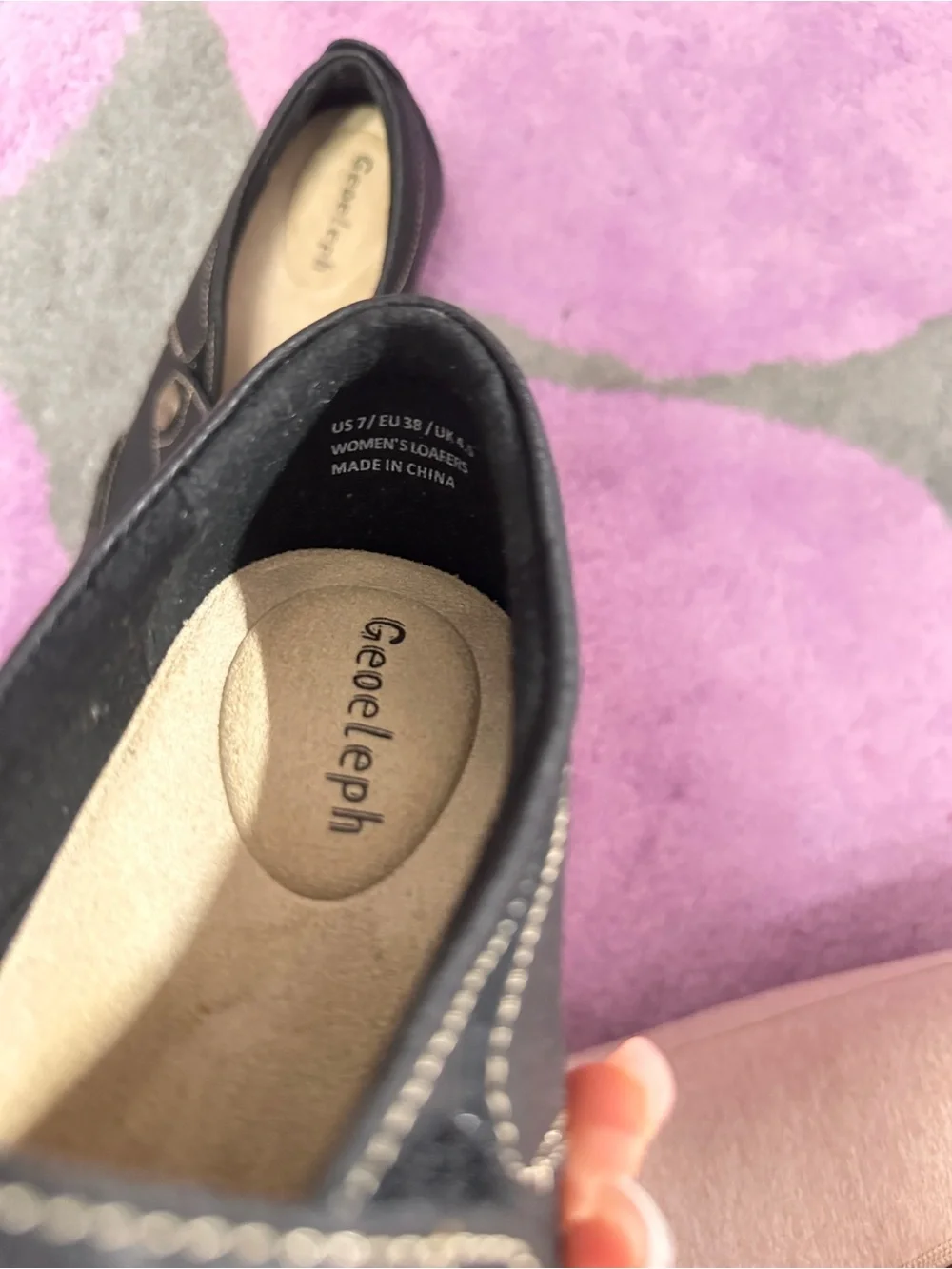 Geoeleph Black Women's Casual Slip-On Loafers